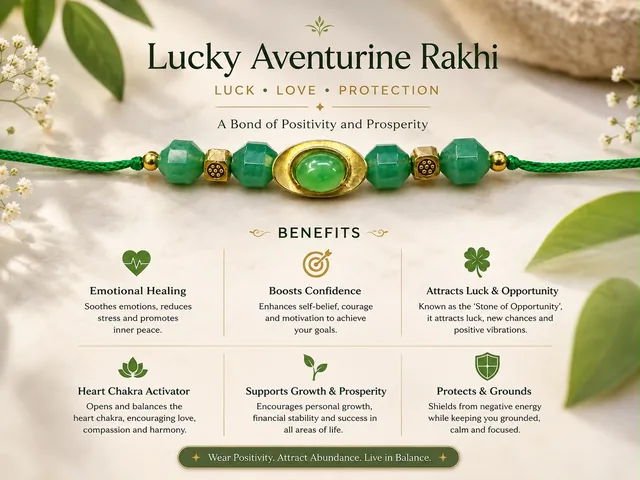Lucky Aventurine Energy Rakhi for opportunities and harmony